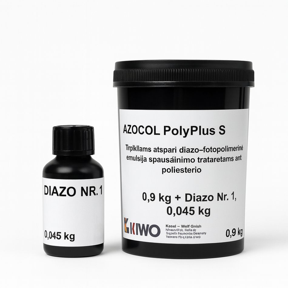 Kiwo Azocol Poly-Plus S Emulsion - emulsija 4,5 KG + Diazo Nr. 1,  0,018KG.