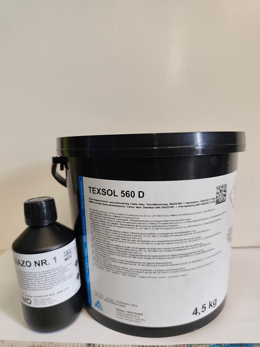 Kiwo Texsol 560 D Emulsion - 4,5 Kg + Diazo Nr. 1 - 0,018 Kg